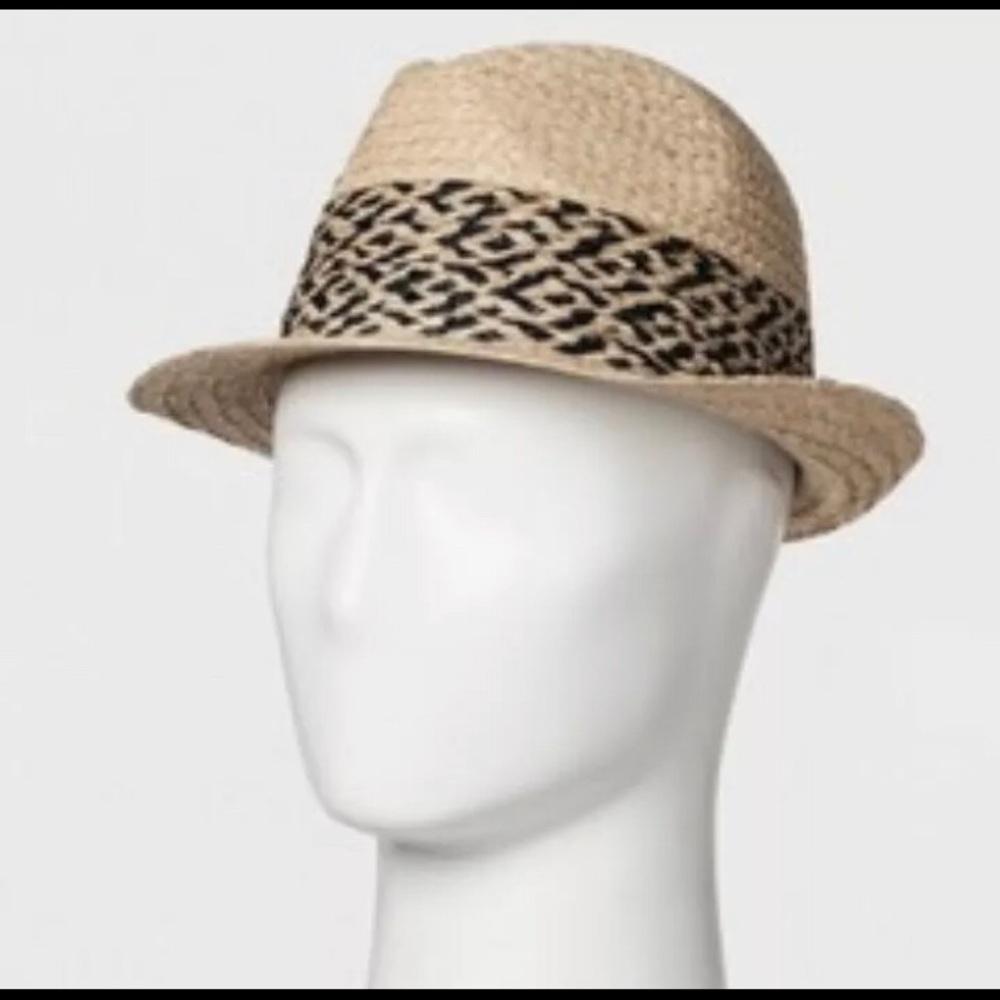 Men’s Straw Fedora HAT Natural - Picture 1 of 4